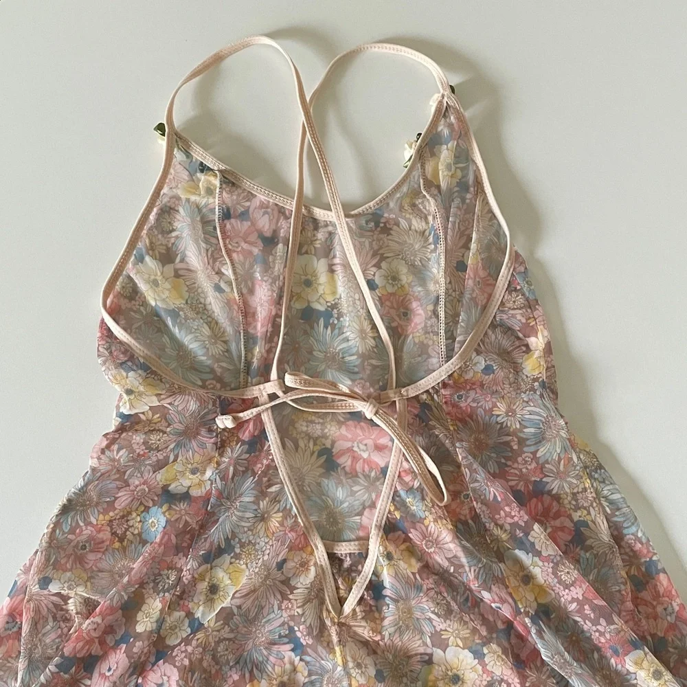 Floral Sheer Mini Dress Cover Up - Picture 5 of 16